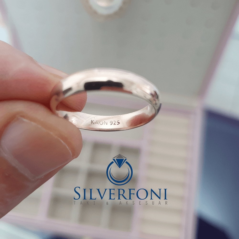Silverfoni  Kadın Klasik Alyans 4 mm Gümüş