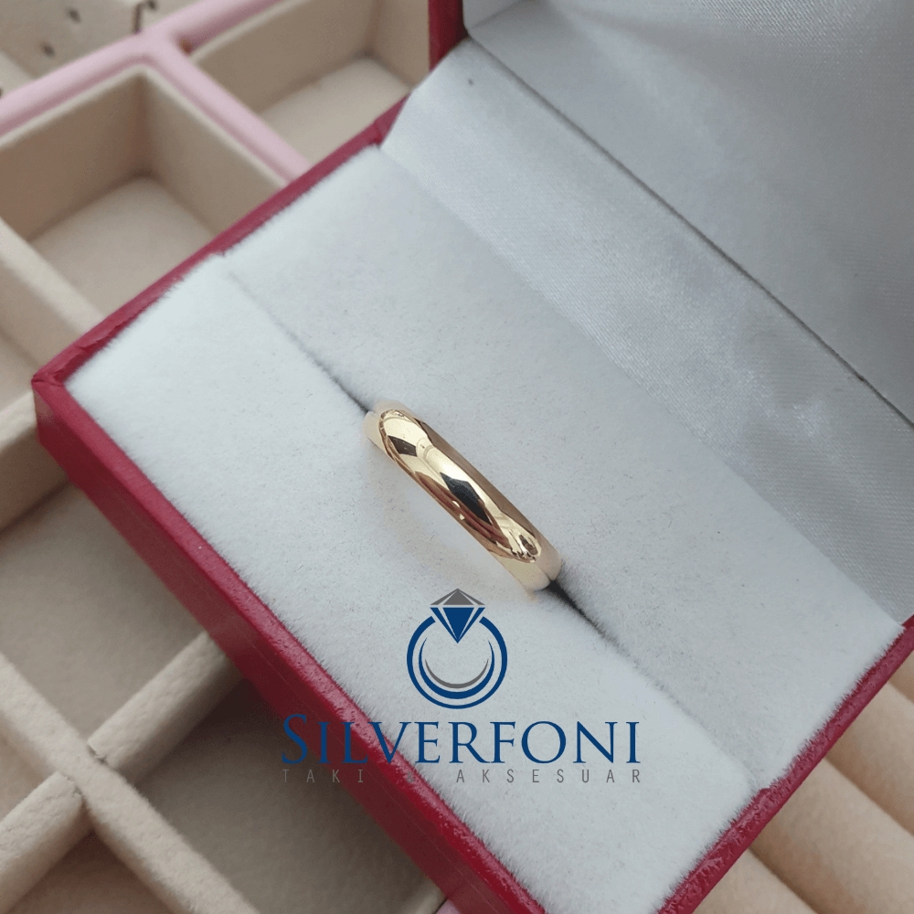 Silverfoni  Kadın Klasik Alyans 4 mm Gümüş