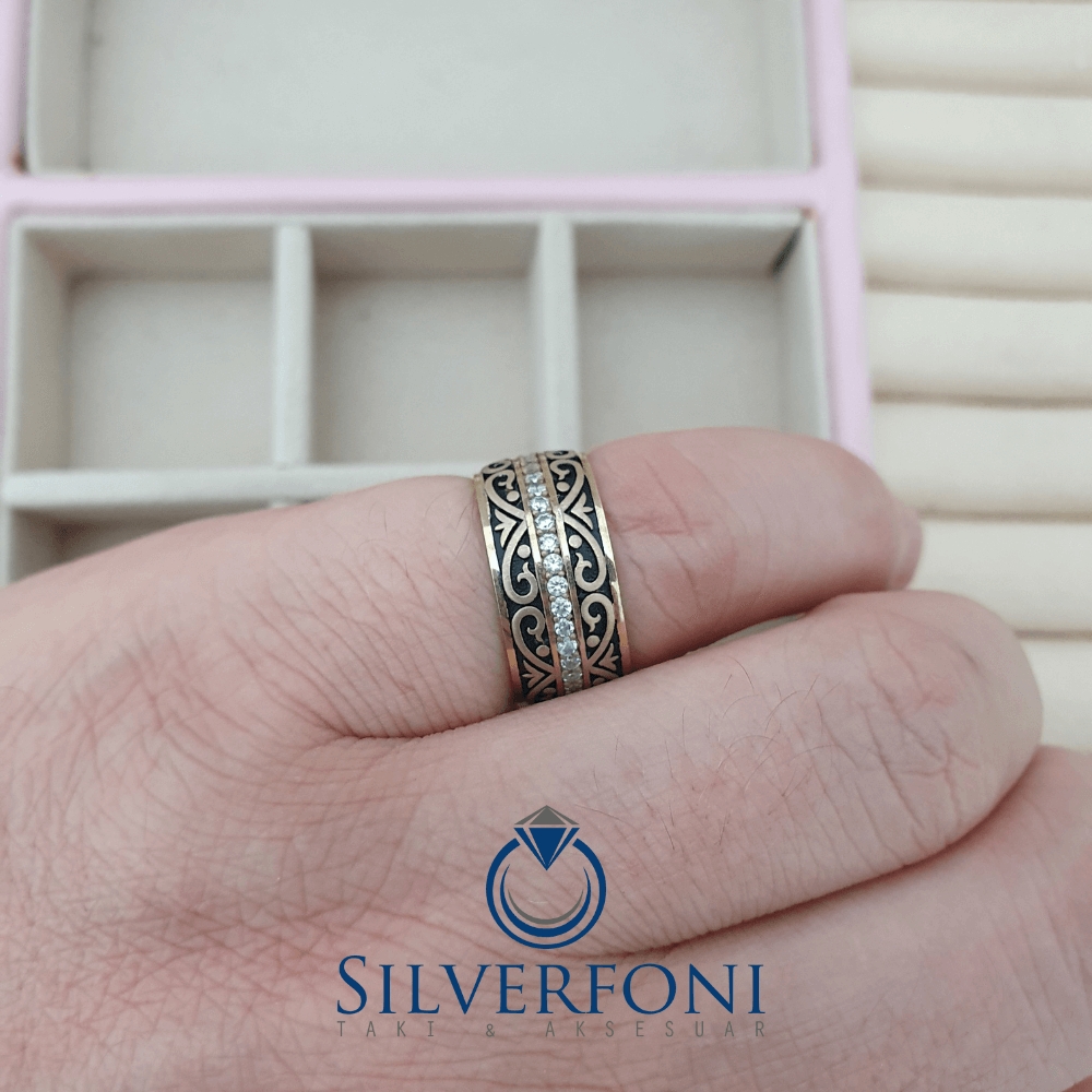 Silverfoni  Sultan Modeli Kadın Taşlı Alyans