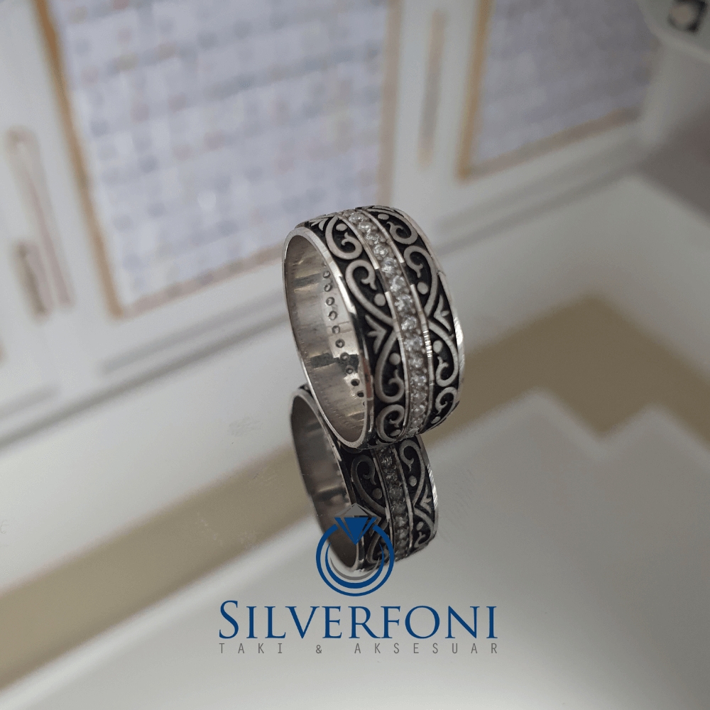 Silverfoni  Sultan Modeli Kadın Taşlı Alyans