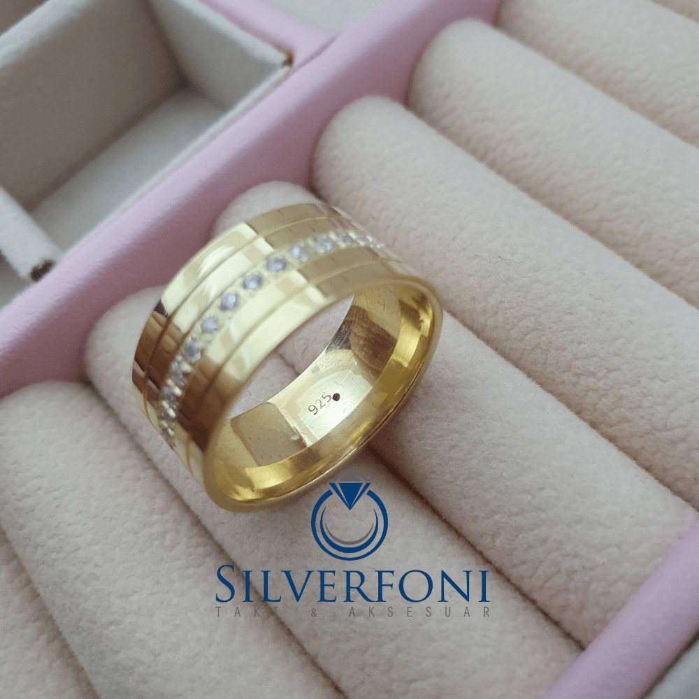 Silverfoni Safir Taşlı Bayan Alyans