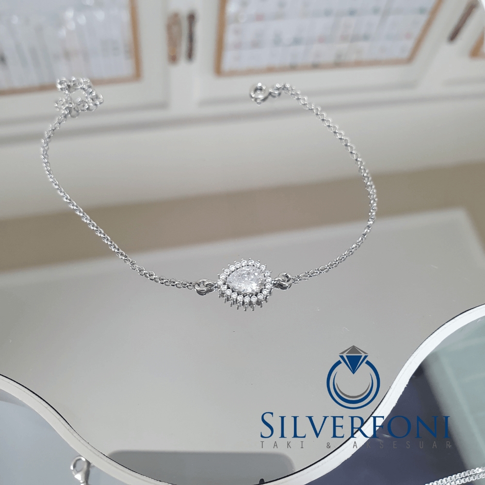 Silverfoni 925 Ayar Gümüş  Baget  Bileklik