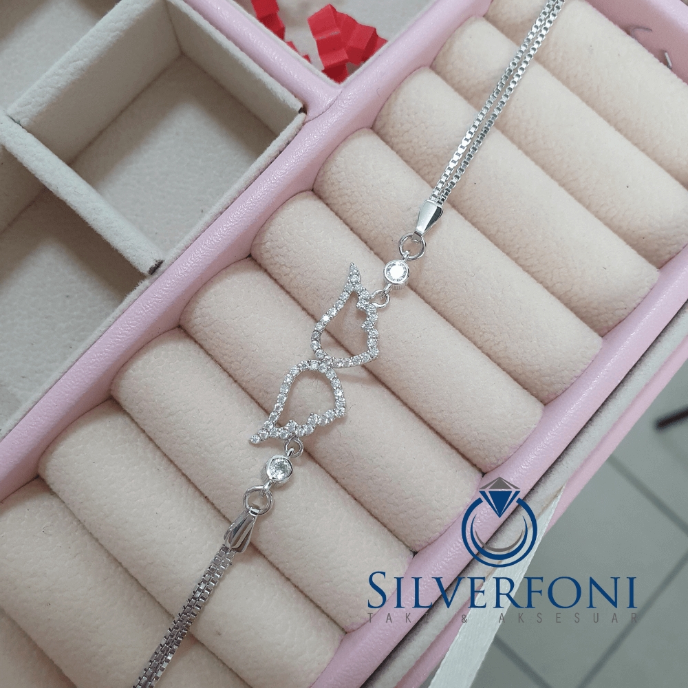 Silverfoni 925 Ayar Gümüş Kanat Silver  Bileklik