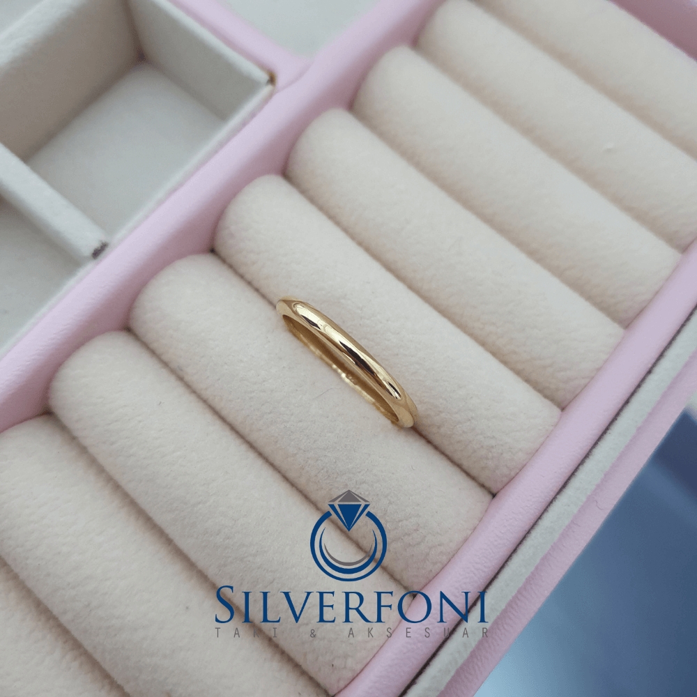 Silverfoni  Erkek 2mm Klasik Gümüş Alyans – 925 Ayar El İşçiliği