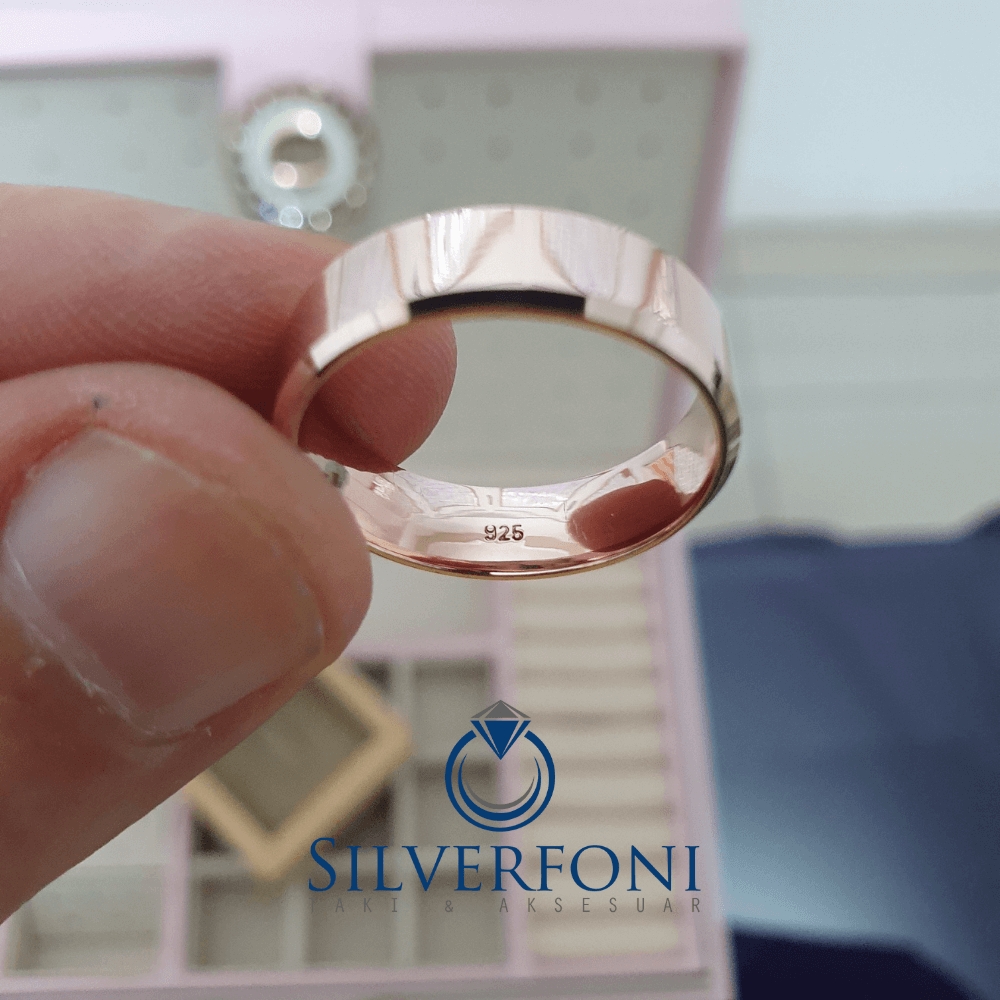 Silverfoni  Erkek 6mm Küt Kesim Klasik Gümüş Alyans
