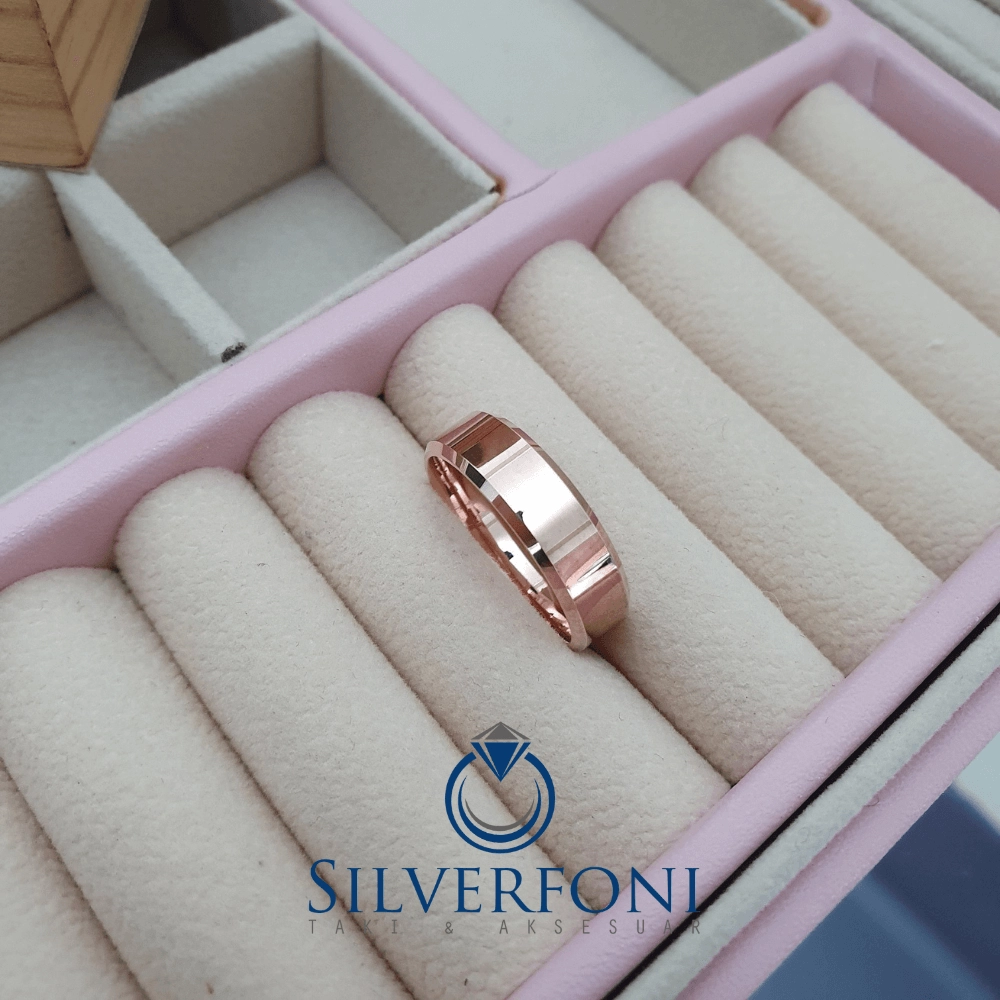 Silverfoni  Erkek 6mm Küt Kesim Klasik Gümüş Alyans
