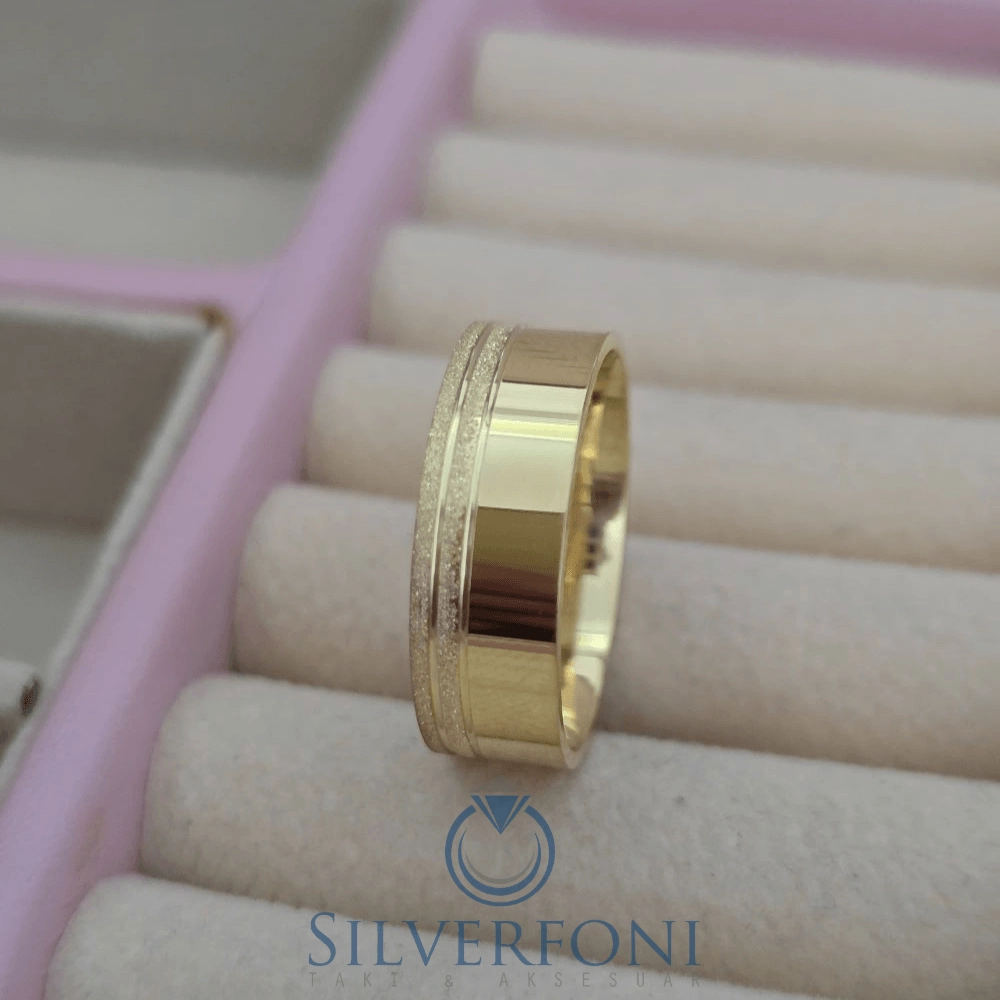 Silverfoni  Erkek  Simli El İşi Alyans