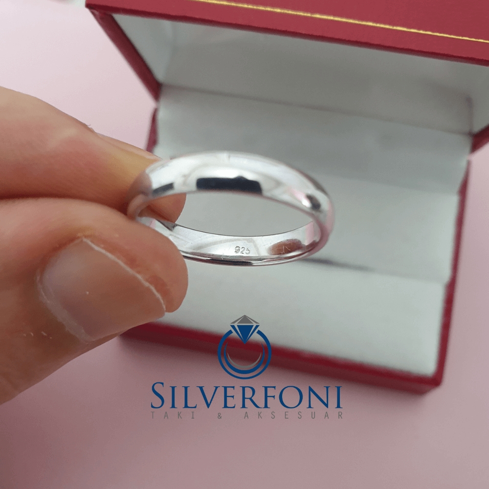 Silverfoni  Erkek Klasik Alyans 4 mm Gümüş