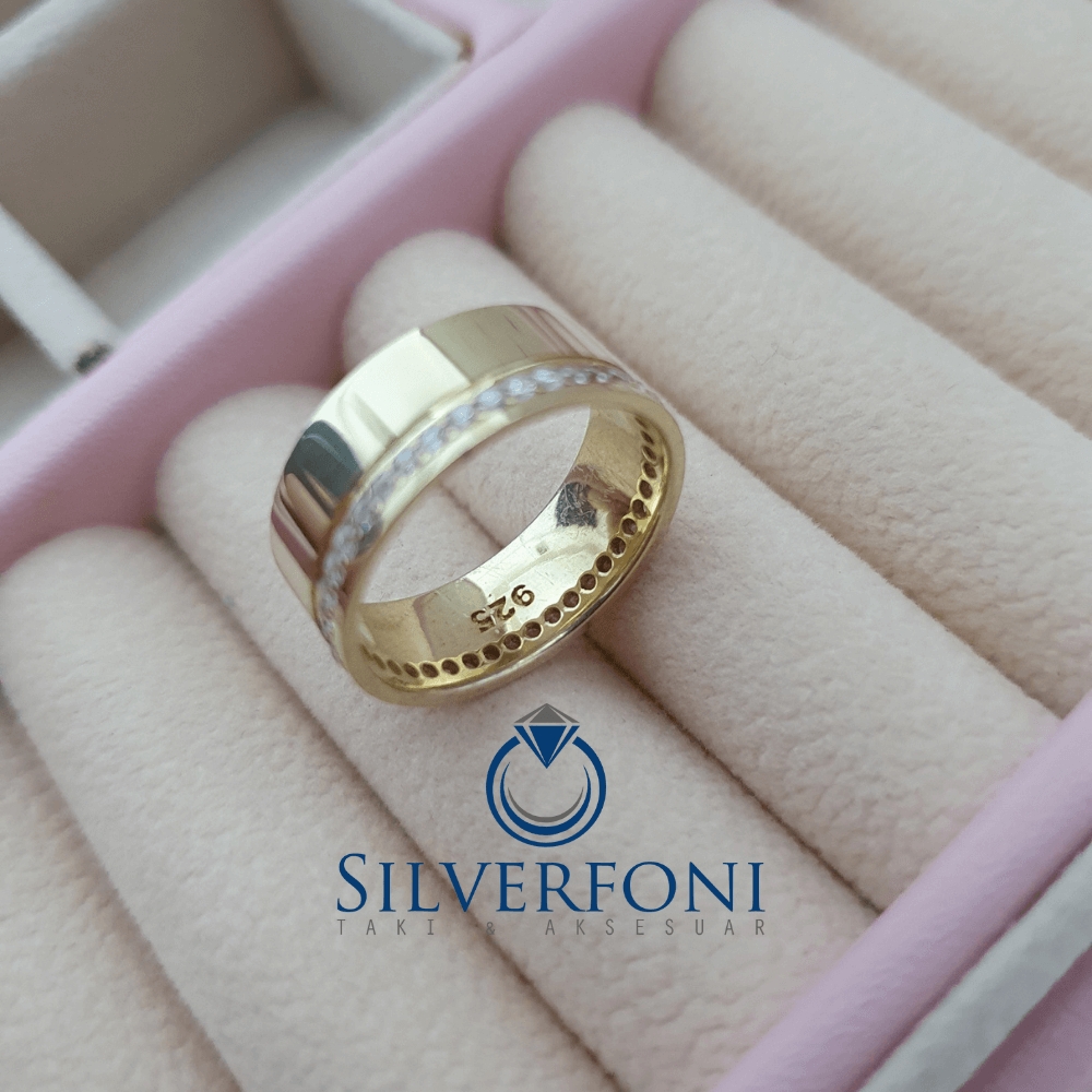 Silverfoni Sonsuz Işıltı Taşlı Bayan Alyans
