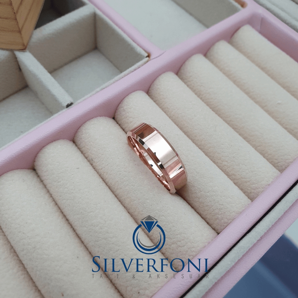 Silverfoni  Erkek 6mm Küt Kesim Klasik Gümüş Alyans