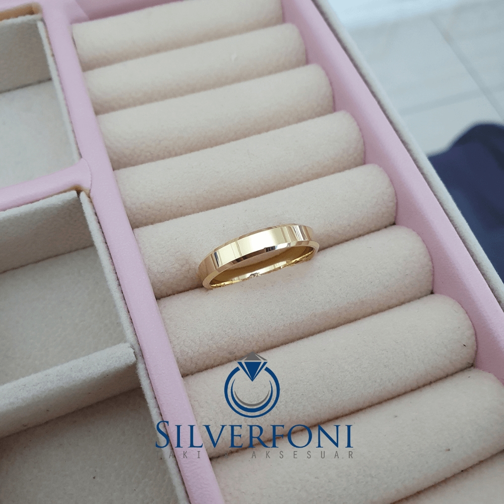 Silverfoni  Erkek 4mm Küt Kesim Klasik Gümüş Alyans