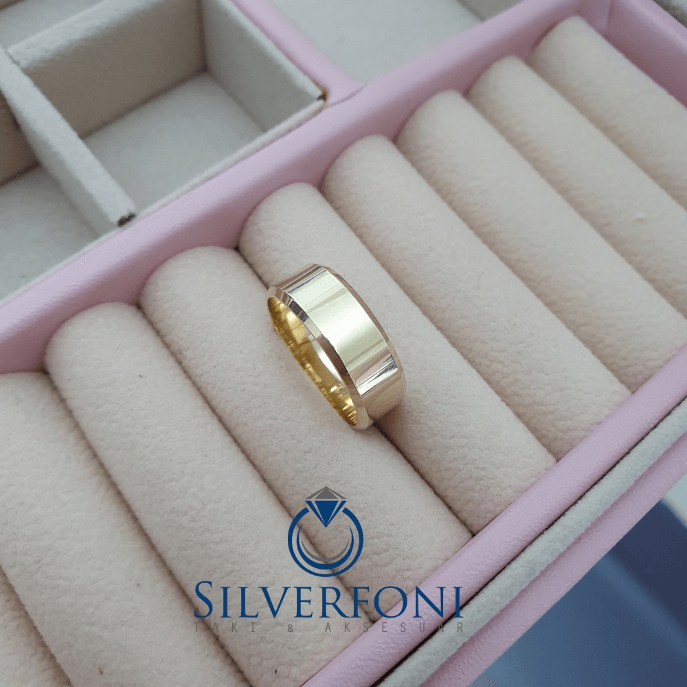 Silverfoni  Bayan 7mm Küt Kesim Klasik Gümüş Alyans