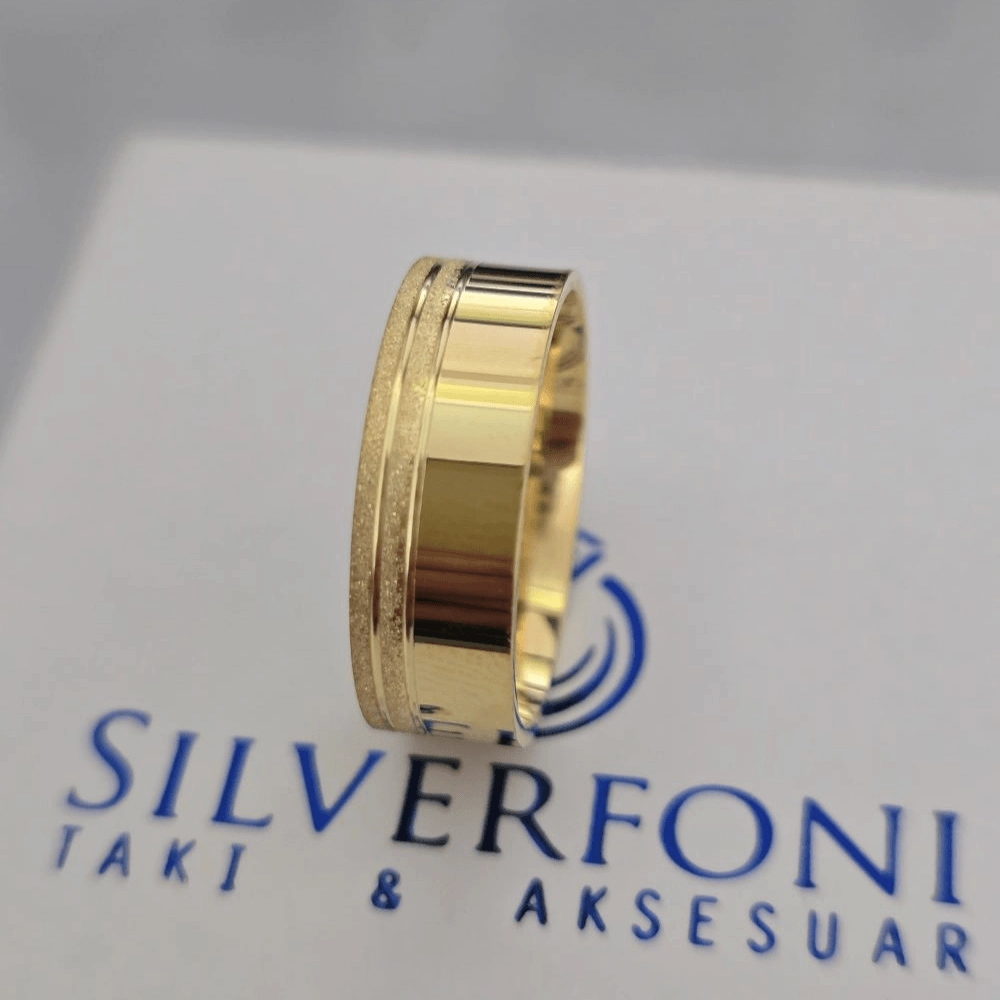 Silverfoni  Erkek  Simli El İşi Alyans