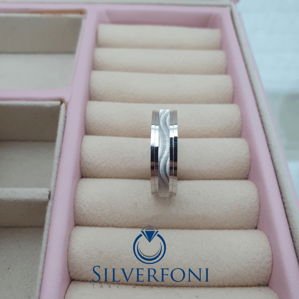 Bay 6mm Örgü Modern Alyans - Silverfoni