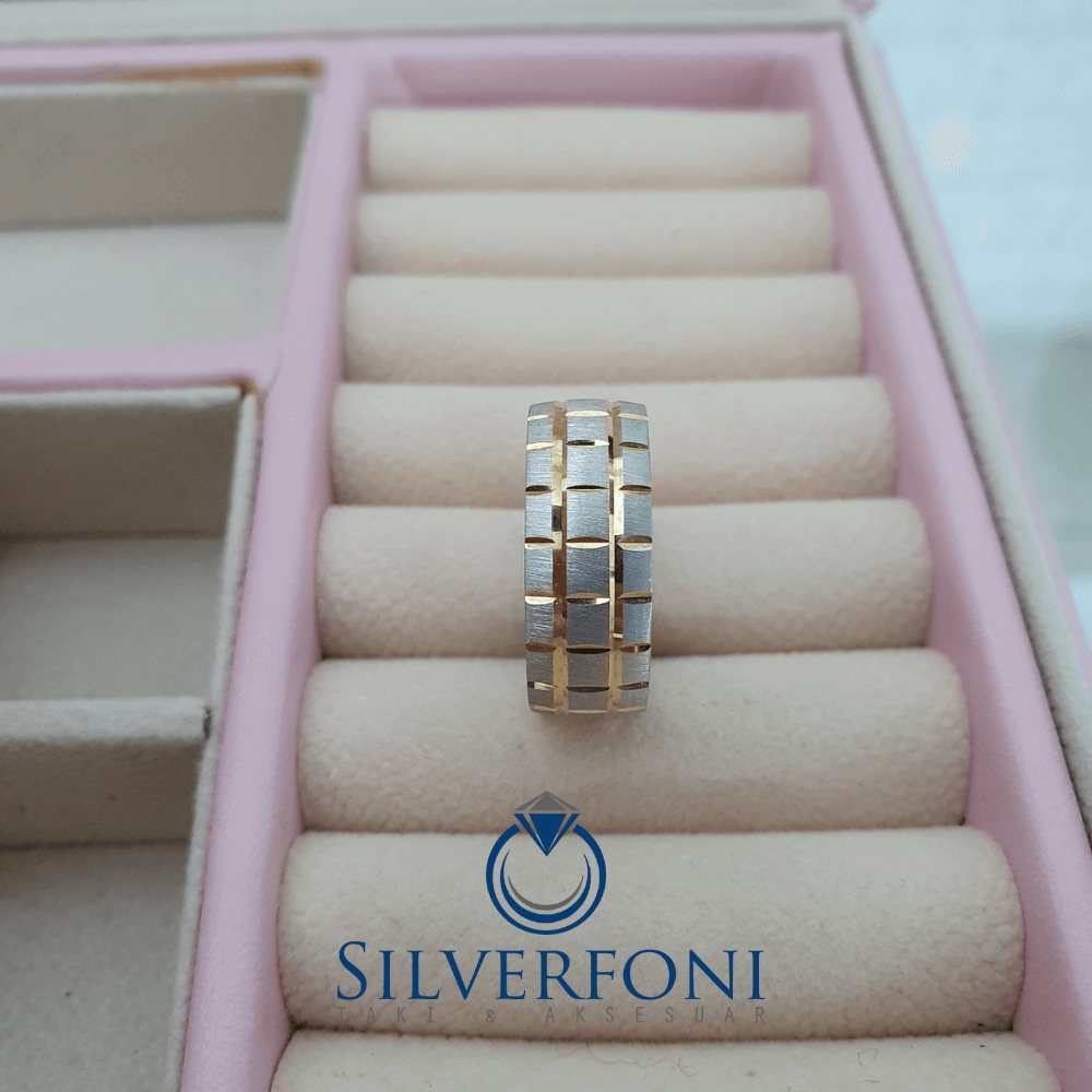Bay Sarı Bombe Tırtık Alyans - Silverfoni