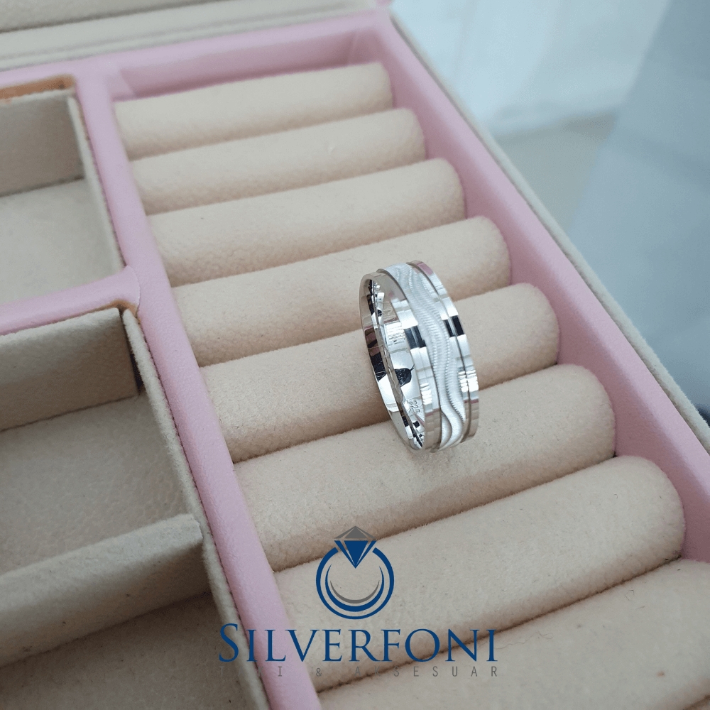 Bay 6mm Örgü Modern Alyans - Silverfoni