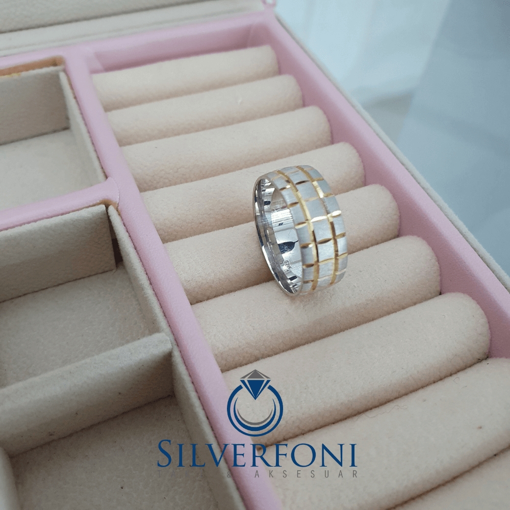 Bay Sarı Bombe Tırtık Alyans - Silverfoni