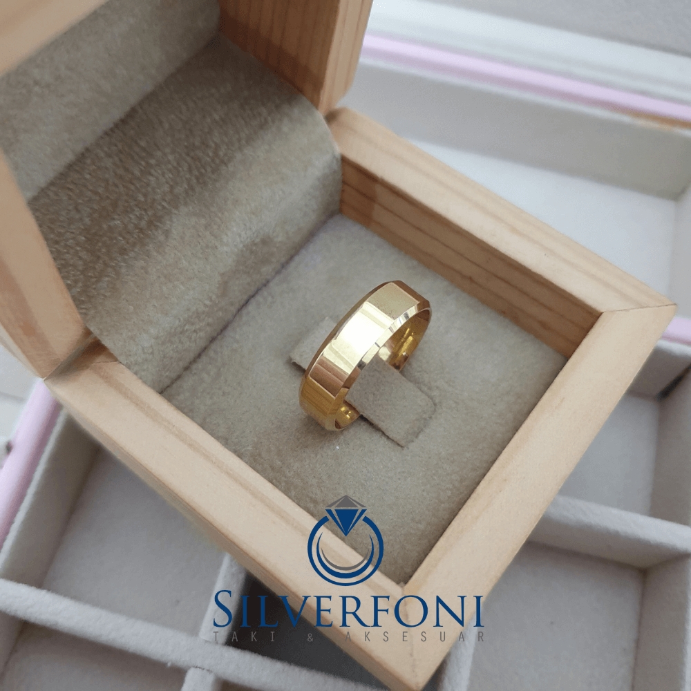 Silverfoni  Erkek 6mm Küt Kesim Klasik Gümüş Alyans