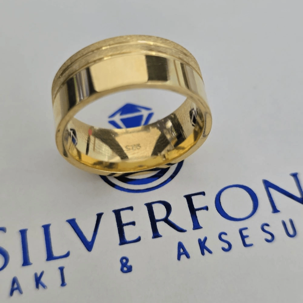 Silverfoni  Erkek  Simli El İşi Alyans