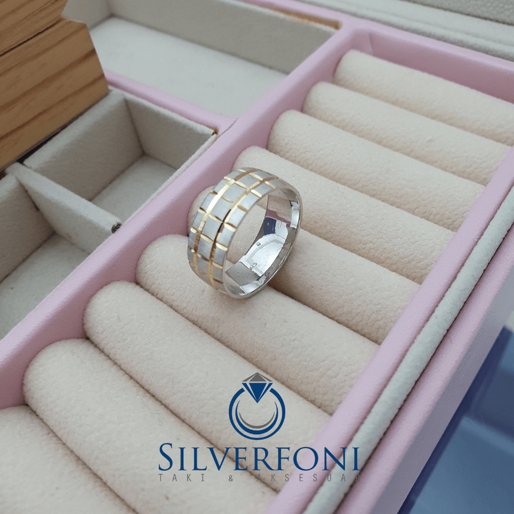Bay Sarı Bombe Tırtık Alyans - Silverfoni