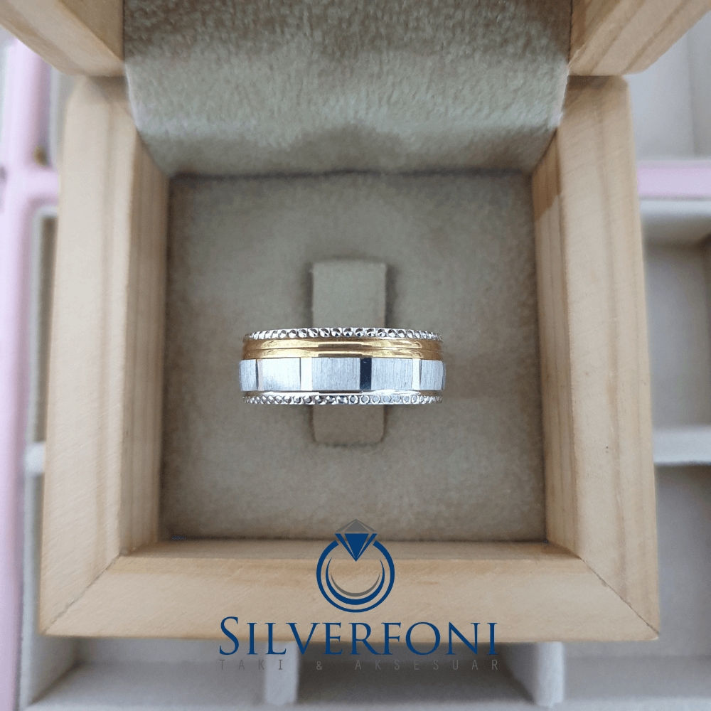 Bayan Kare Sarı Model Alyans - Silverfoni