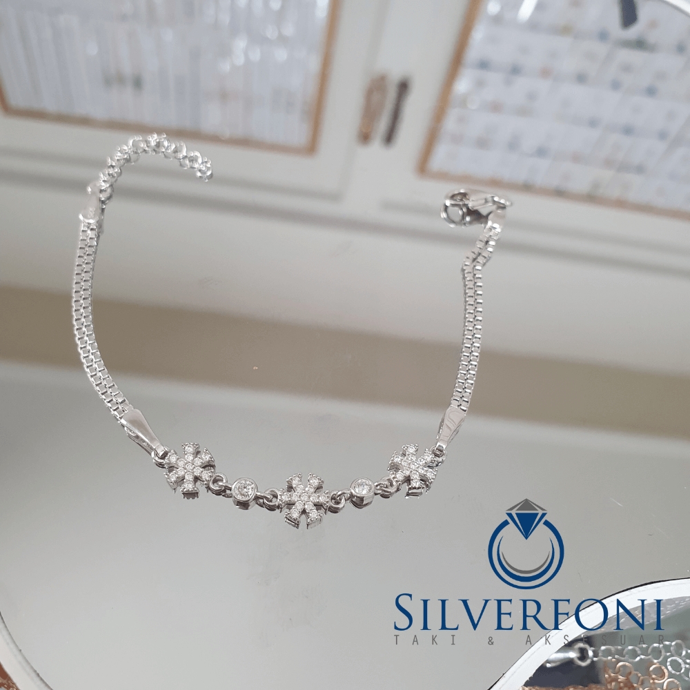 Silverfoni 925 Ayar Gümüş Kartanesi mini  Bileklik