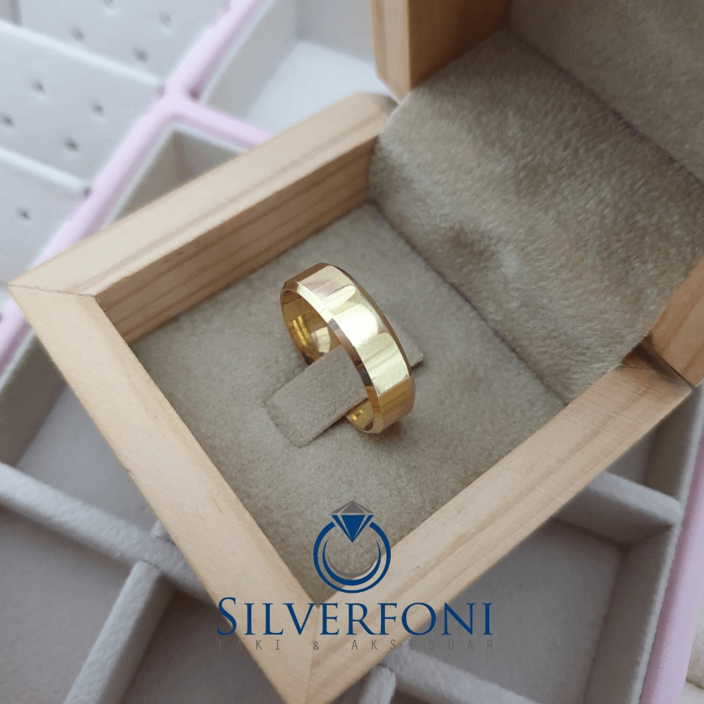 Silverfoni  Erkek 6mm Küt Kesim Klasik Gümüş Alyans