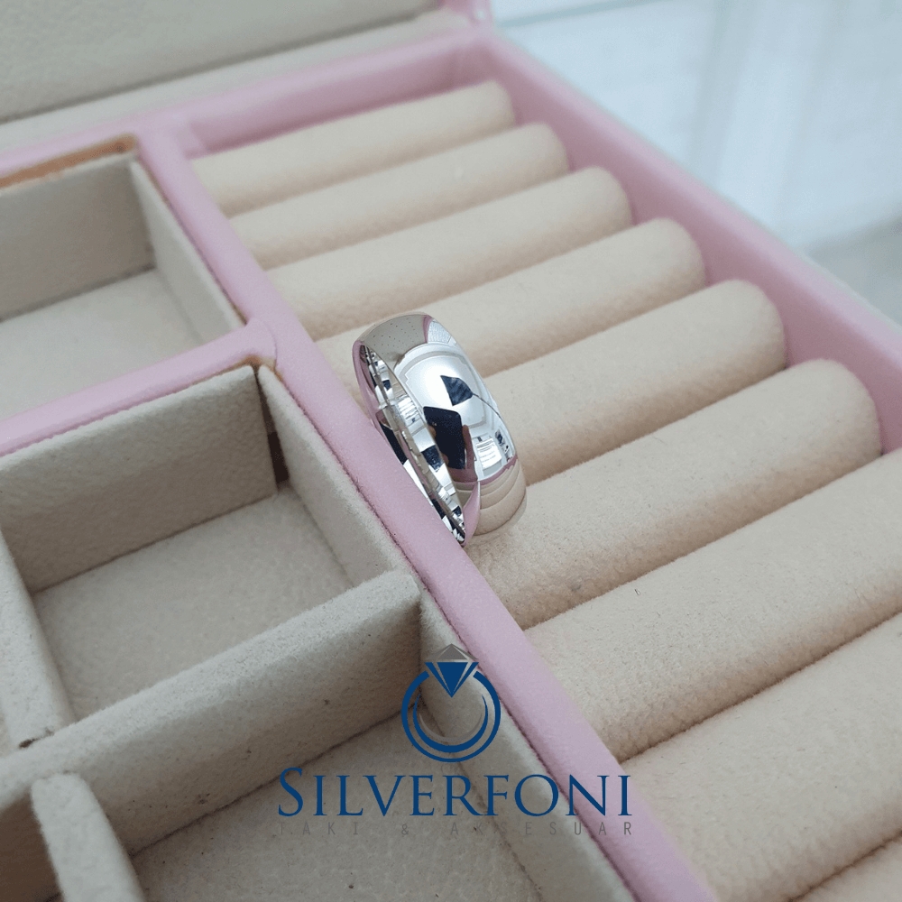 Silverfoni  Erkek 6mm Bombe Klasik Gümüş Alyans