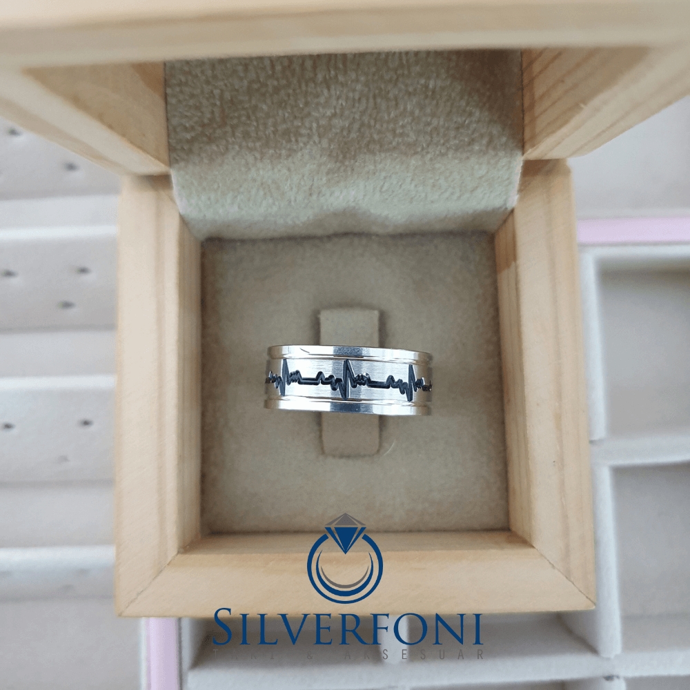 Bay Kalp Ritim Model Alyans - Silverfoni