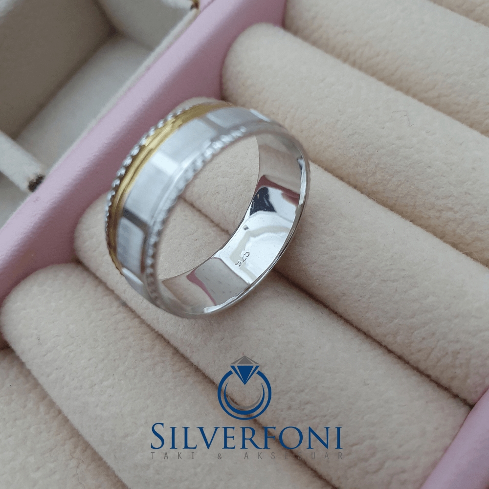 Bayan Kare Sarı Model Alyans - Silverfoni