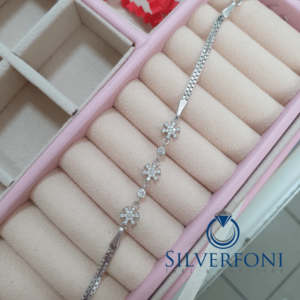 Silverfoni 925 Ayar Gümüş Kartanesi mini  Bileklik