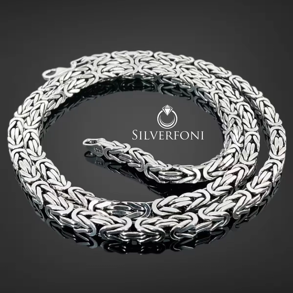 silverfoni 925 ayar erkek kral kolye