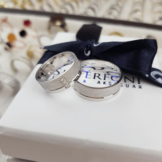 Ayışığı Elişi Çift Alyans 925 Ayar Gümüş