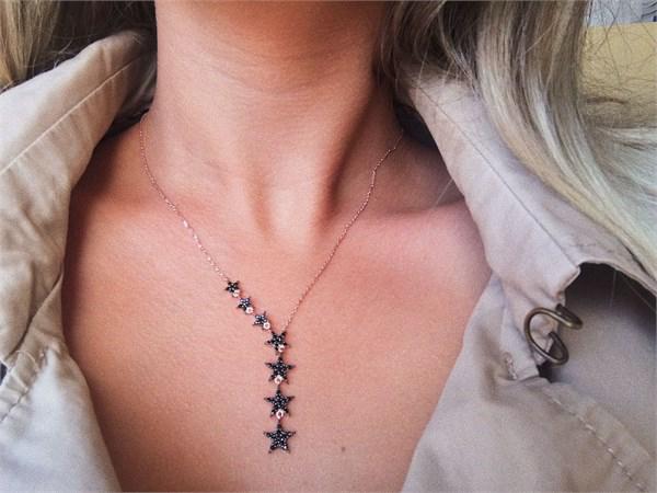 925 Ayar Gümüş Sıralı Samanyolu Bayan Kolye