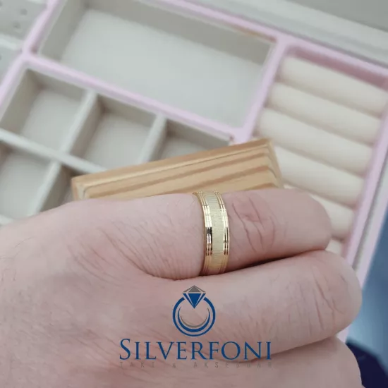 Bayan Berrak Modeli Klasik Gümüş Alyans Silverfoni