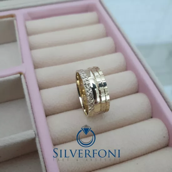 Bayan Kareay Model Modern Alyans – 925 Ayar Gümüş 