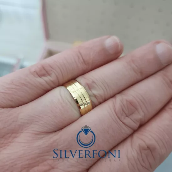 Erkek Modeli Küt Kesim Alyans | Taşsız Gümüş Erkek