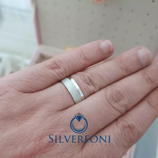 Ayışığı Erkek Alyans | Taşsız Simli Alyans