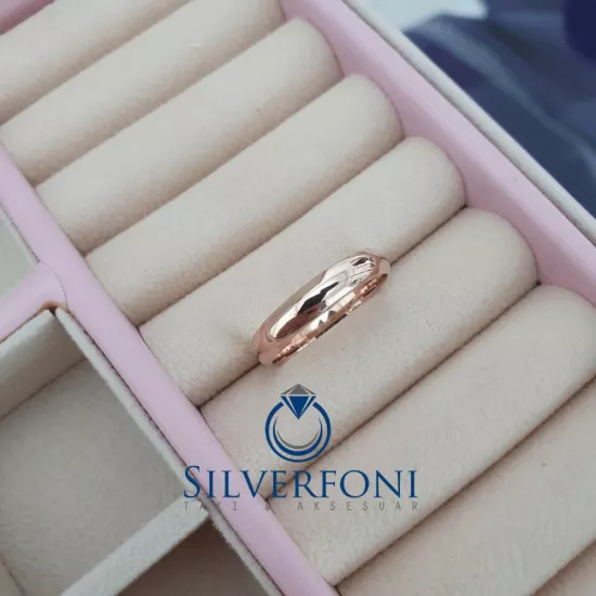 Bayan 4mm Bombe Klasik Gümüş Alyans 