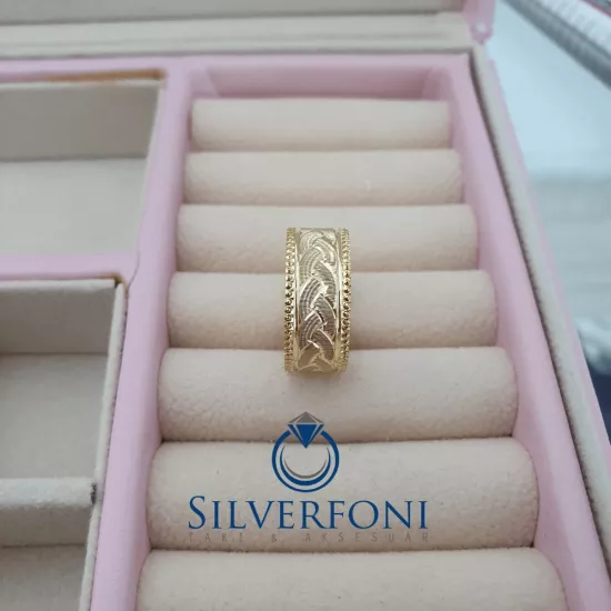 Örgü Model Bayan Gümüş Alyans 