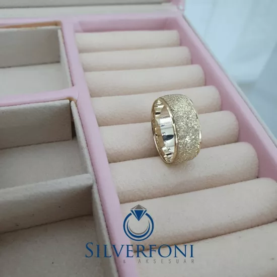 Bayan Buzlu Model Alyans | 925 Ayar Gümüş 