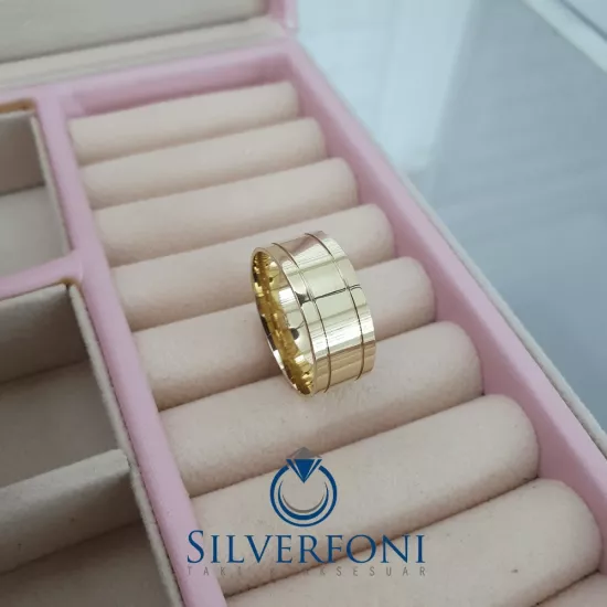 Safir Modeli Erkek Alyans 925 Ayar Gümüş