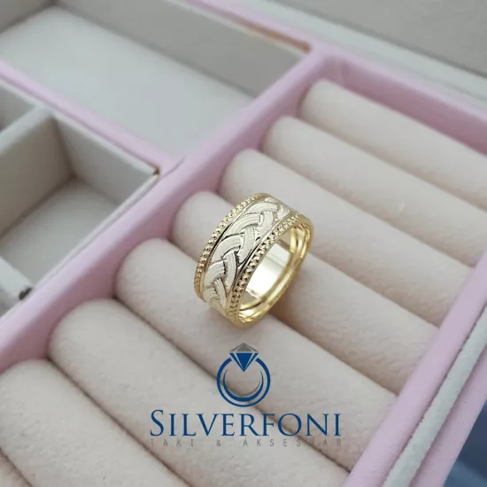 Örgü Model Bayan Gümüş Alyans 