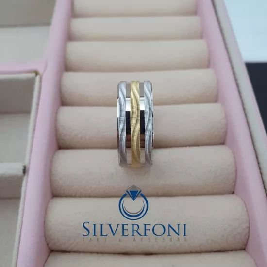 Bay Sarı Tırtıklı Model Alyans