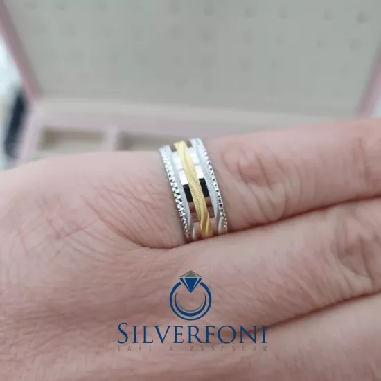 Bayan Sarı Tırtıklı Model Alyans