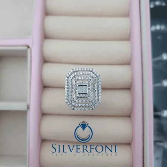 Büyük  Baget Yüzük | Gümüş Baget Yüzük Modelleri