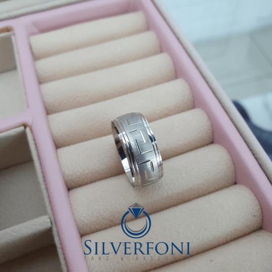 Kuvars Modeli Modern Bay Alyans | 925 Ayar Gümüş | Silverfoni