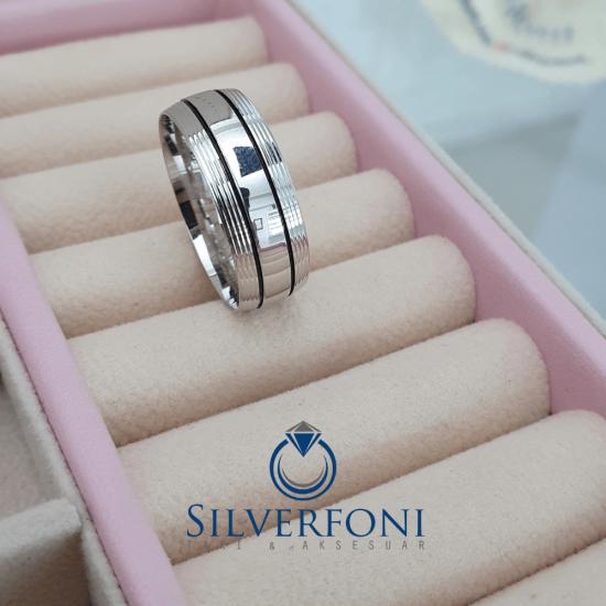 Bayan Gümüş Ayna Modern Alyans – 925 Ayar Gümüş | Silverfoni