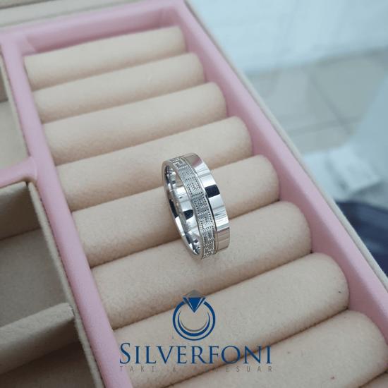 Sesilya Modeli Modern Bay Alyans | 925 Ayar Gümüş | Silverfoni