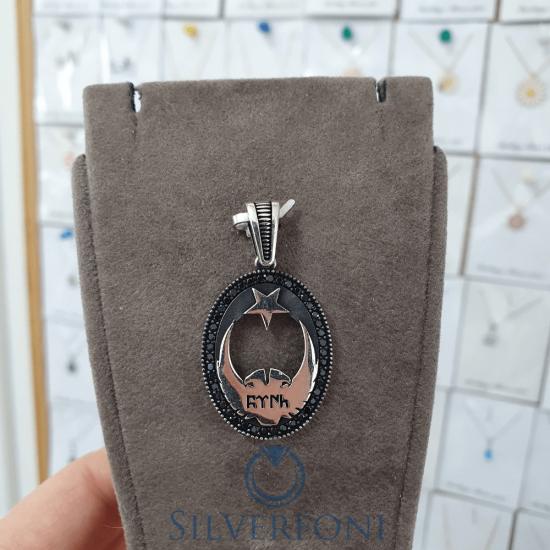 silverfoni 925 ayar erkek ayyıldız kolye ucu 